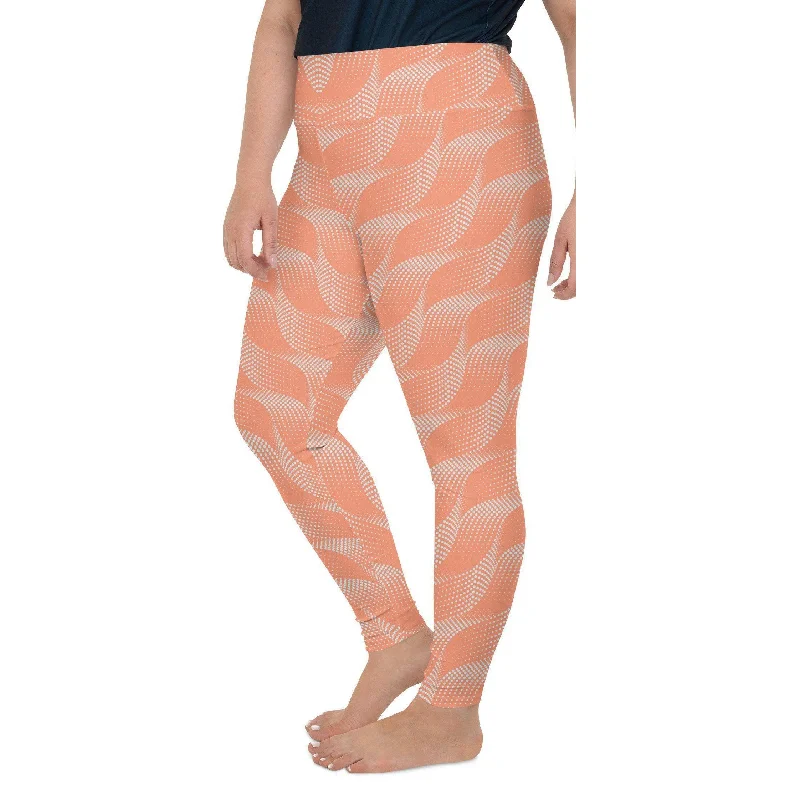 Yoga Pants for Intense Stretching -Apricot Wave Plus Size Leggings