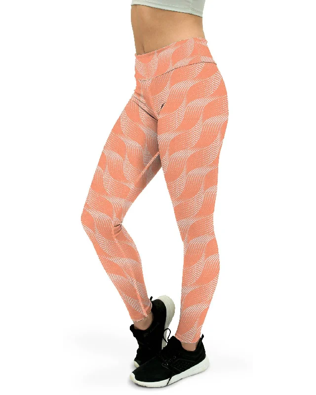 Women's Yoga Pants for Active Practice -Apricot Wave Yoga Pants