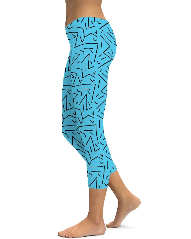 Comfortable Yoga Pants for Every Workout -Aqua Black Line Capris