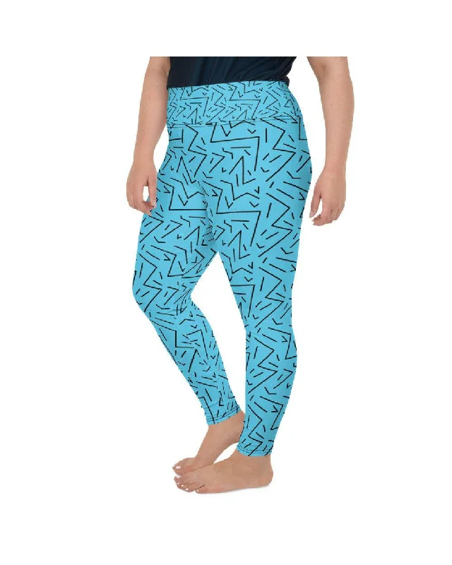 Premium Quality Yoga Pants for Women -Aqua Black Line Plus Size Leggings