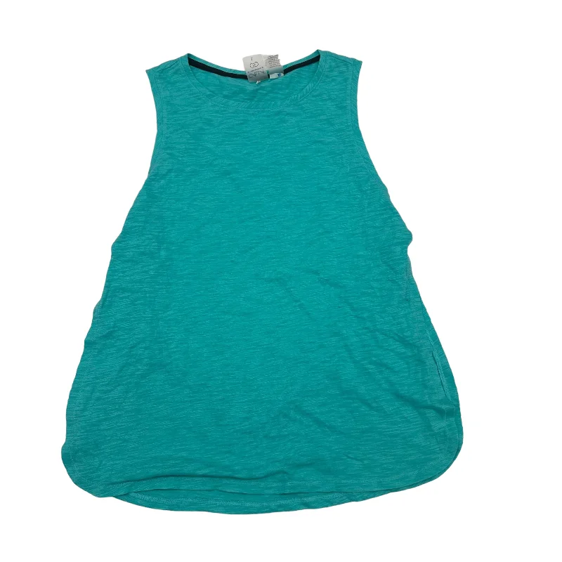 High-Cut Yoga Tops for More Coverage -AQUA CALIA ATHLETIC TANK TOP, Size L