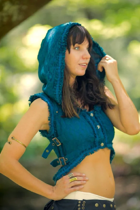 High-Cut Yoga Tops for More Coverage -Aquarius Vest - Light Blue