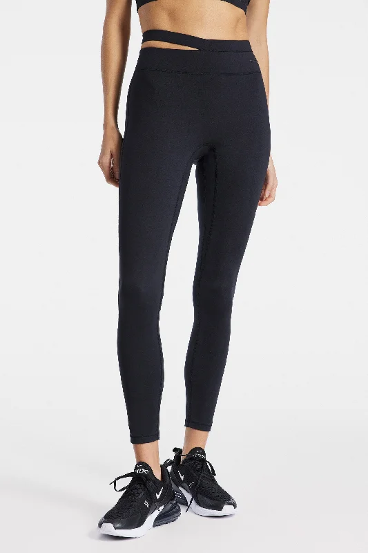 Yoga Pants for Building Flexibility -Aria Asymmetric Legging - Black