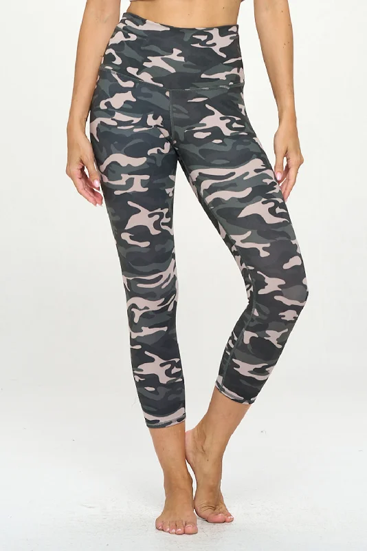 Supportive Yoga Pants for Active Lifestyles -Ariana - Dove Mix Camo - Compression Capri (High-Waist) Supportive Yoga Pants for Active Lifestyles -Ariana - Dove Mix Camo - Compression Capri (High-Waist)