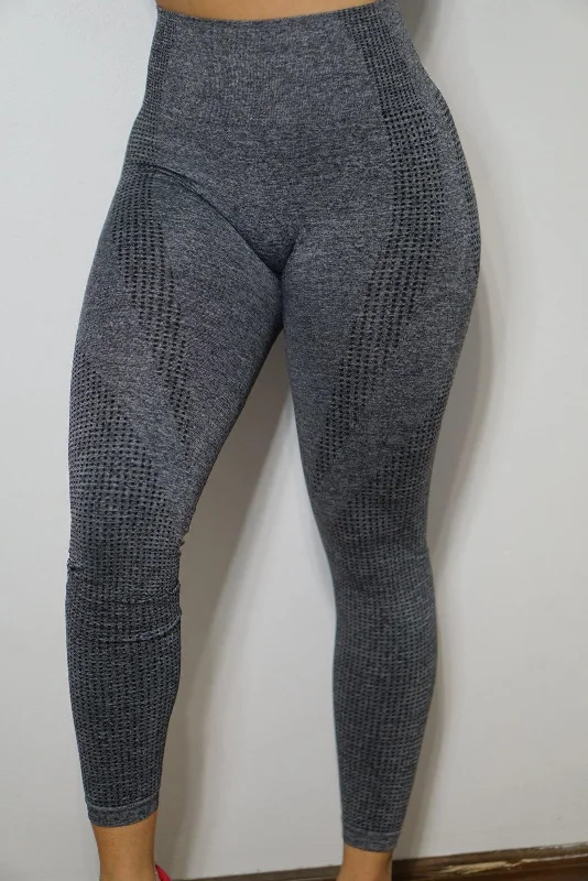 Full-Length Compression Yoga Pants -Ark Compression Leggings- Grey