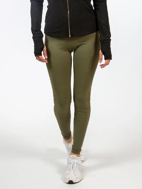 Yoga Pants for Home Practice -Army Green Athleticwear Leggings