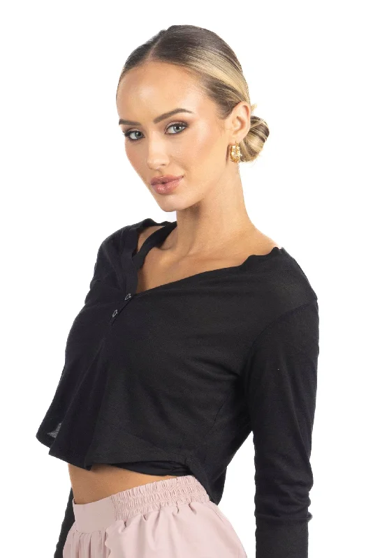 Adjustable Yoga Tops for Comfort -Ashley Long Sleeve Breathable Top
