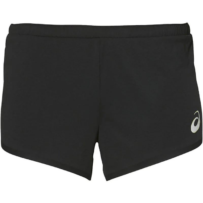 Yoga Shorts for Women with Maximum Comfort -Asics Race Knit Split Womens Running Shorts - Black