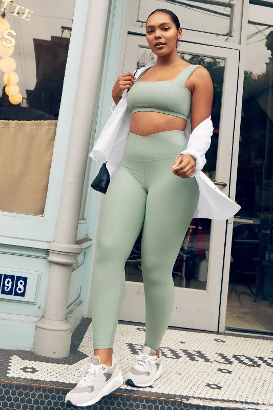 Flexible Yoga Shorts for Movement -At Your Leisure High Waisted Leggings - Minty Slate Flexible Yoga Shorts for Movement -At Your Leisure High Waisted Leggings - Minty Slate