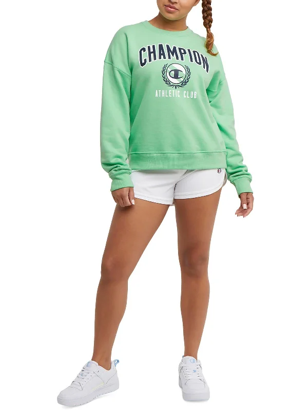 Long Sleeve Yoga Tops for Winter -Athletic Club Womens Graphic Crewneck Sweatshirt