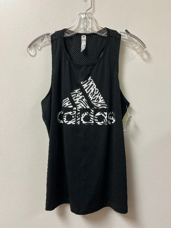 Yoga Tops with Elastic Waistbands -Athletic Tank Top By Adidas In Black, Size: M