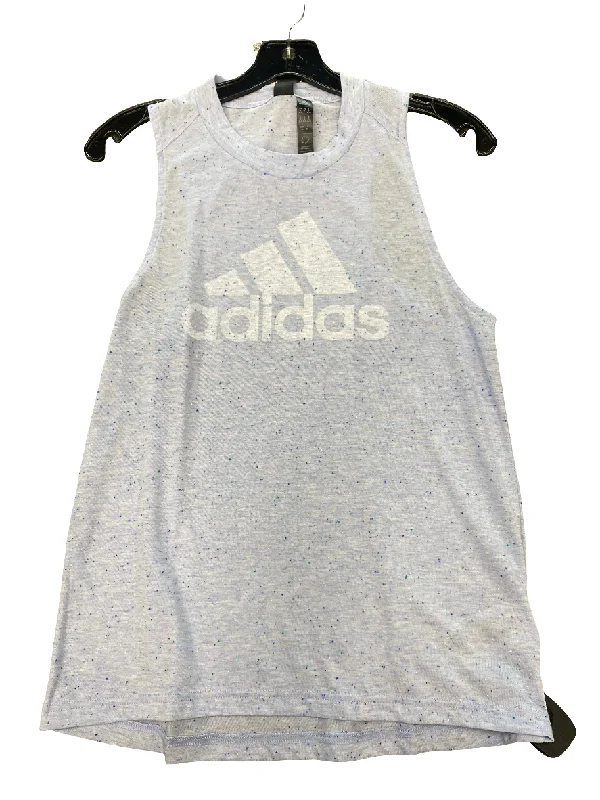 Zip-Up Yoga Tops for Extra Support -Athletic Tank Top By Adidas In Blue, Size: S