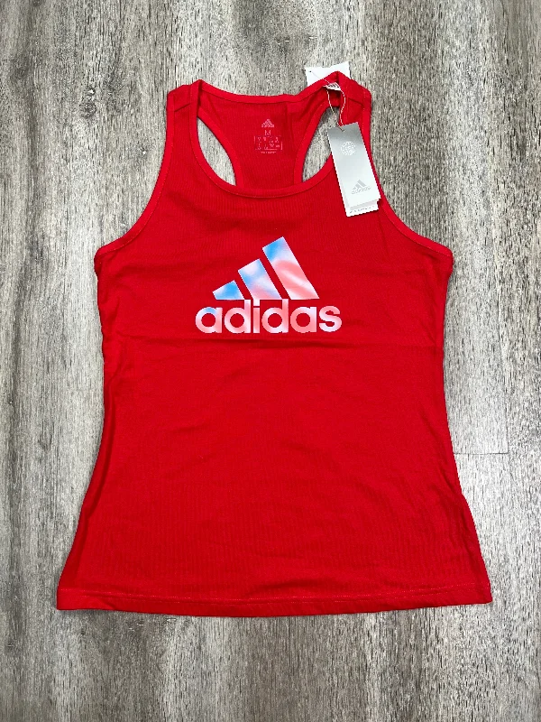 Loose Yoga Tops for Relaxing -Athletic Tank Top By Adidas In Red, Size: M
