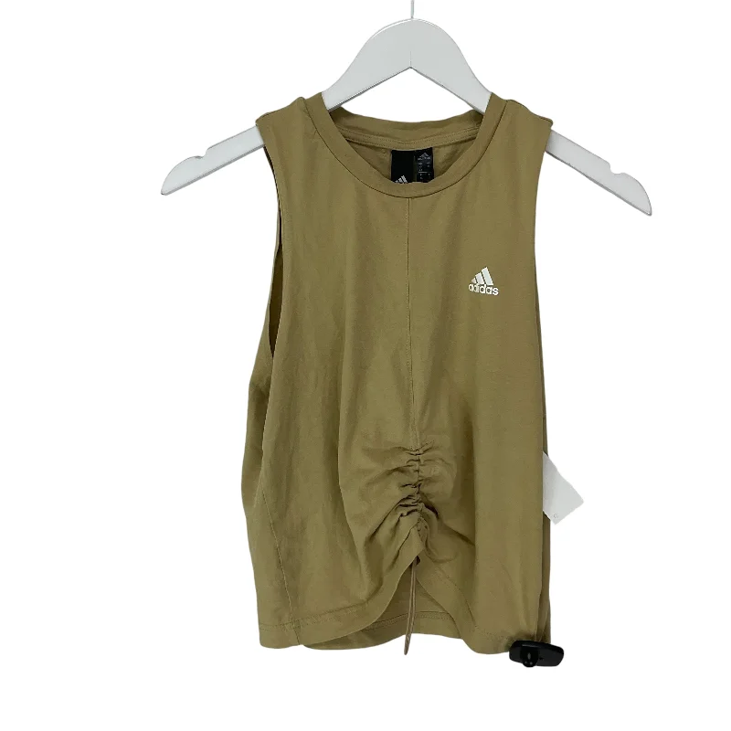 Women's Yoga Tops with High Stretch Fabric -Athletic Tank Top By Adidas In Tan, Size: Xs