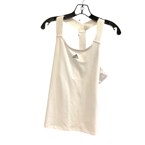 Women's Yoga Tops with High Stretch -Athletic Tank Top By Adidas In White, Size: L