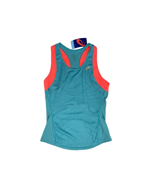 Cool Yoga Tops for Hot Weather -Athletic Tank Top By Asics In Blue & Orange, Size: L