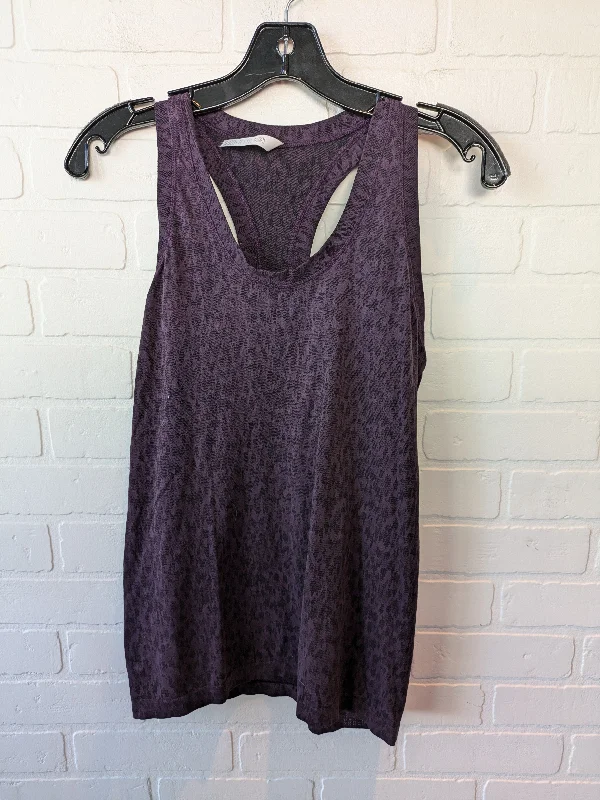 Yoga Tops with Stretchable Fabric for Movement -Athletic Tank Top By Athleta In Black & Purple, Size: M