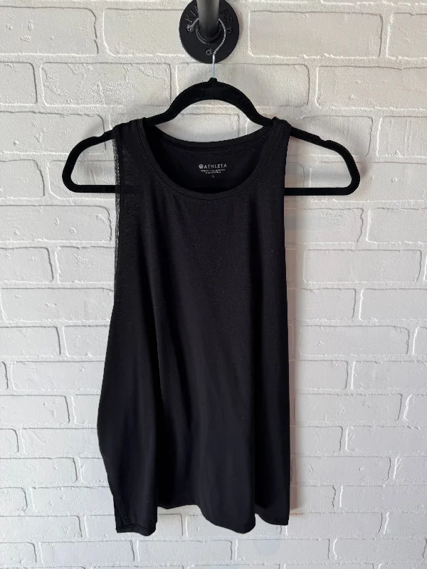 Fitted Yoga Tops for Yoga Class -Athletic Tank Top By Athleta In Black, Size: L