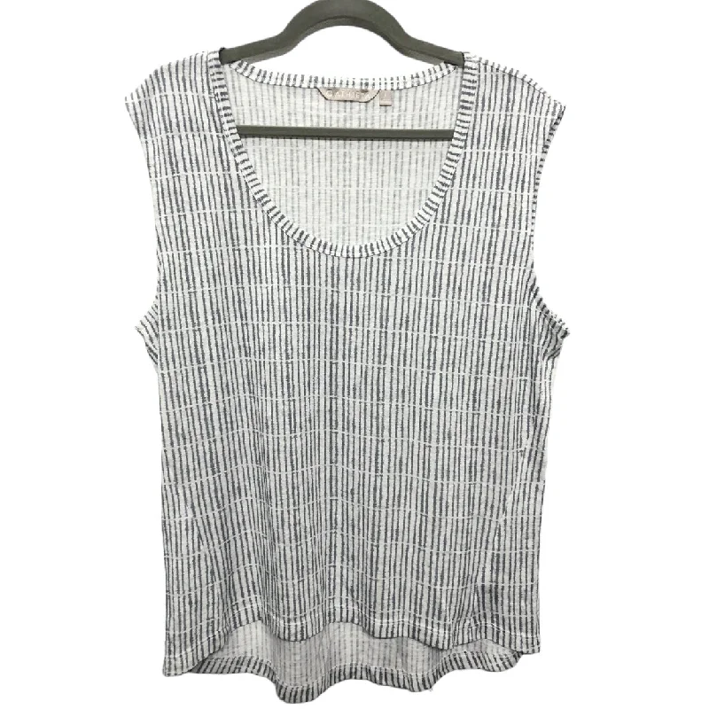 Yoga Tops for Flexibility and Stretch -Athletic Tank Top By Athleta In Grey & White, Size: L Yoga Tops for Flexibility and Stretch -Athletic Tank Top By Athleta In Grey & White, Size: L