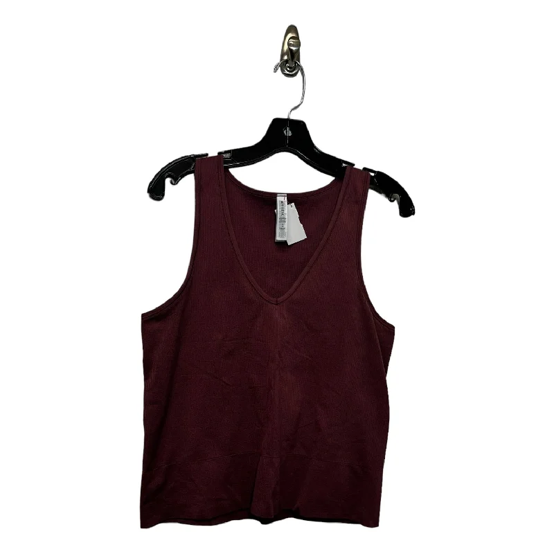 Yoga Tops with Breathable Mesh -Athletic Tank Top By Athleta In Mauve, Size: Xl