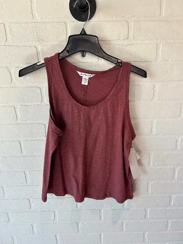 Yoga Tops for Hot Yoga -Athletic Tank Top By Athleta In Red, Size: M