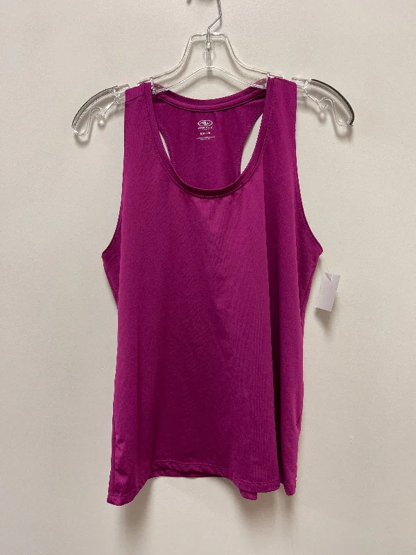 Relaxed Yoga Tops for Women -Athletic Tank Top By Athletic Works In Purple, Size: M