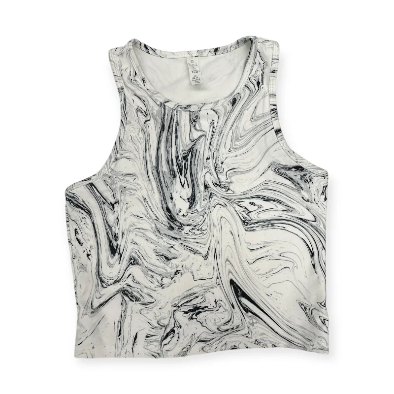 Eco-Friendly Yoga Tops for Women -Athletic Tank Top By Balance Collection In Black & White, Size: L