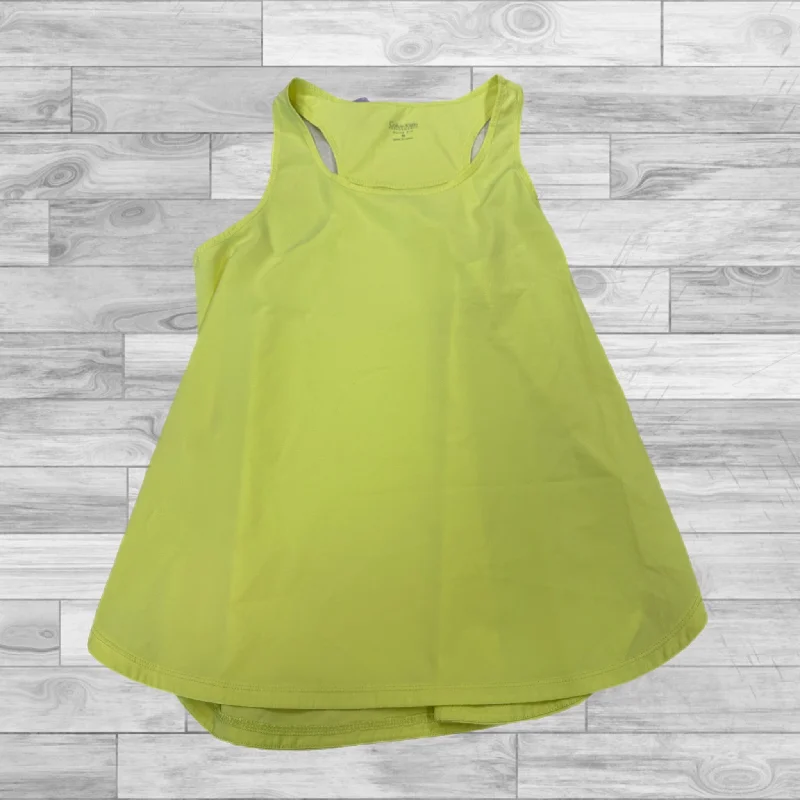 Comfortable Yoga Tops for Hot Yoga Practice -Athletic Tank Top By Calvin Klein Performance In Yellow, Size: M