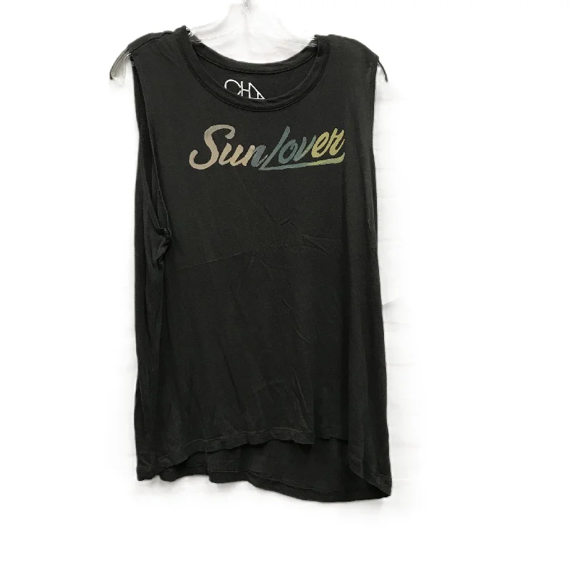 Relaxed Yoga Tops for Women -Athletic Tank Top By Chser  In Brown, Size: Xl