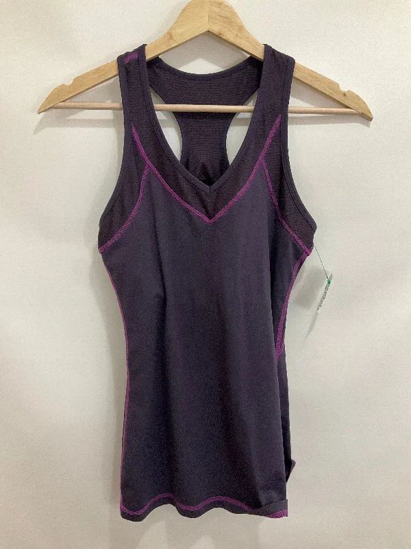 Seamless Yoga Tops for Comfortable Wear -Athletic Tank Top By Cmb In Purple, Size: S