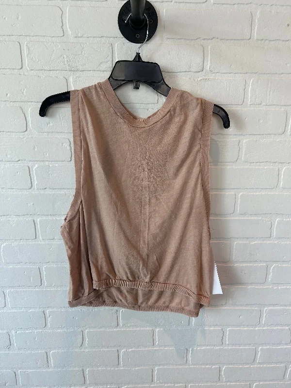 Yoga Tops for Mobility and Comfort -Athletic Tank Top By Free People In Tan, Size: M