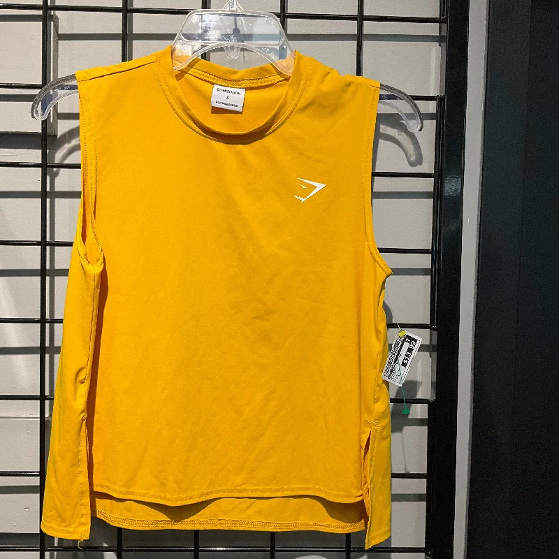 Yoga Tops with Stretchy Material for Full Range of Motion -Athletic Tank Top By Gym Shark In Yellow, Size: S