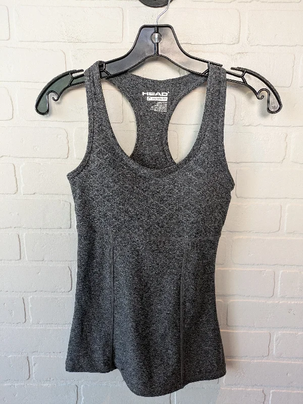 High-Waisted Yoga Tops -Athletic Tank Top By Head In Grey, Size: Xs