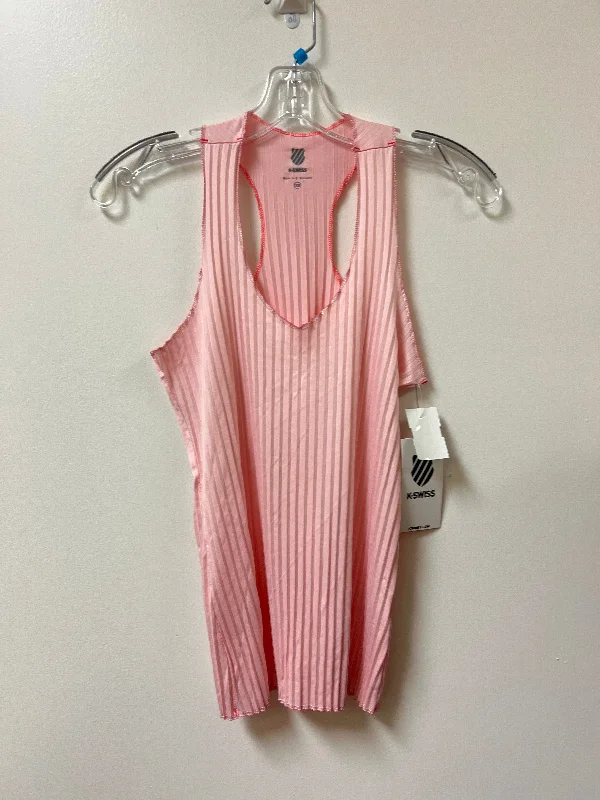 Women's Yoga Tops with Mesh Panels -Athletic Tank Top By K Swiss In Pink, Size: Xs