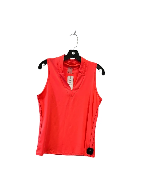 Yoga Tops for Hot Yoga Poses -Athletic Tank Top By Lucky In Love In Orange, Size: L