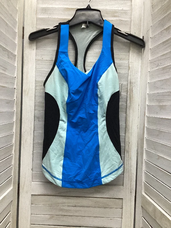 Comfortable Yoga Tops -Athletic Tank Top By Lululemon In Black & Blue, Size: 6