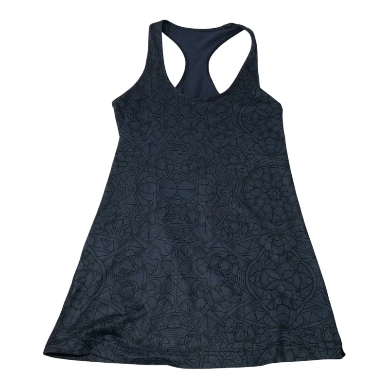 Breathable Cotton Yoga Tops -Athletic Tank Top By Lululemon In Black & Blue, Size: M