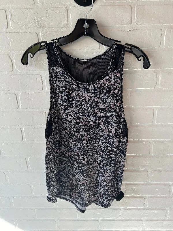 Fitted Yoga Tops for Intense Training -Athletic Tank Top By Lululemon In Black & Blue, Size: M Fitted Yoga Tops for Intense Training -Athletic Tank Top By Lululemon In Black & Blue, Size: M