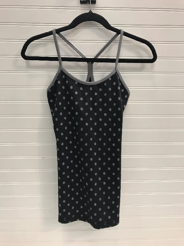 Stylish Yoga Tops for Workout Wear -Athletic Tank Top By Lululemon In Black & Grey, Size: 4
