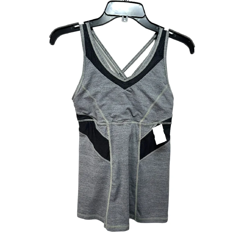 Yoga Tops for Active Women -Athletic Tank Top By Lululemon In Black & Grey, Size: 8