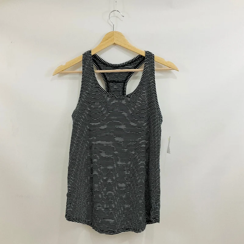 Yoga Tops with Spaghetti Straps -Athletic Tank Top By Lululemon In Black & White, Size: 6 Yoga Tops with Spaghetti Straps -Athletic Tank Top By Lululemon In Black & White, Size: 6