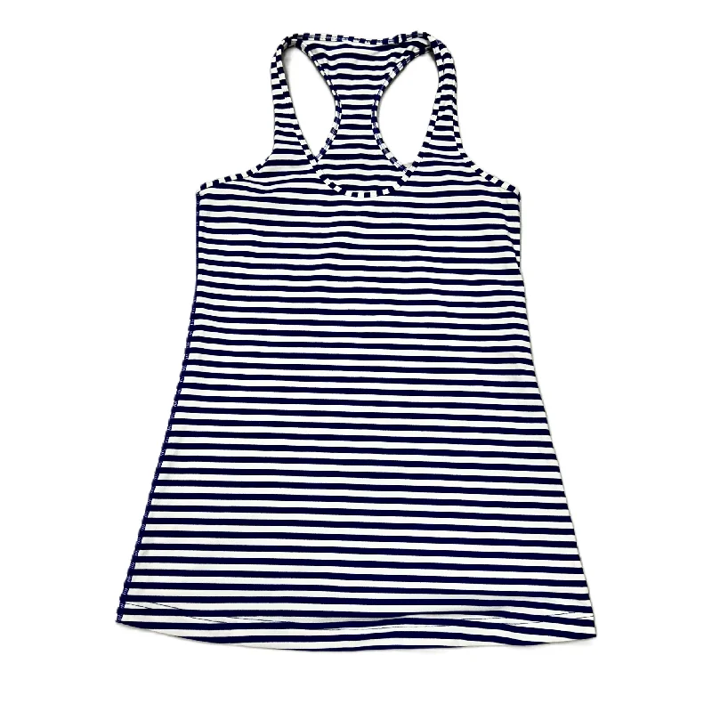 Yoga Tops for Fitness and Active Lifestyles -Athletic Tank Top By Lululemon In Blue & White, Size: M Yoga Tops for Fitness and Active Lifestyles -Athletic Tank Top By Lululemon In Blue & White, Size: M