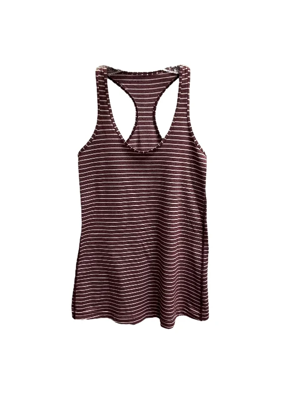 Yoga Tops with Full Support and Comfort -Athletic Tank Top By Lululemon In Cream & Red, Size: S