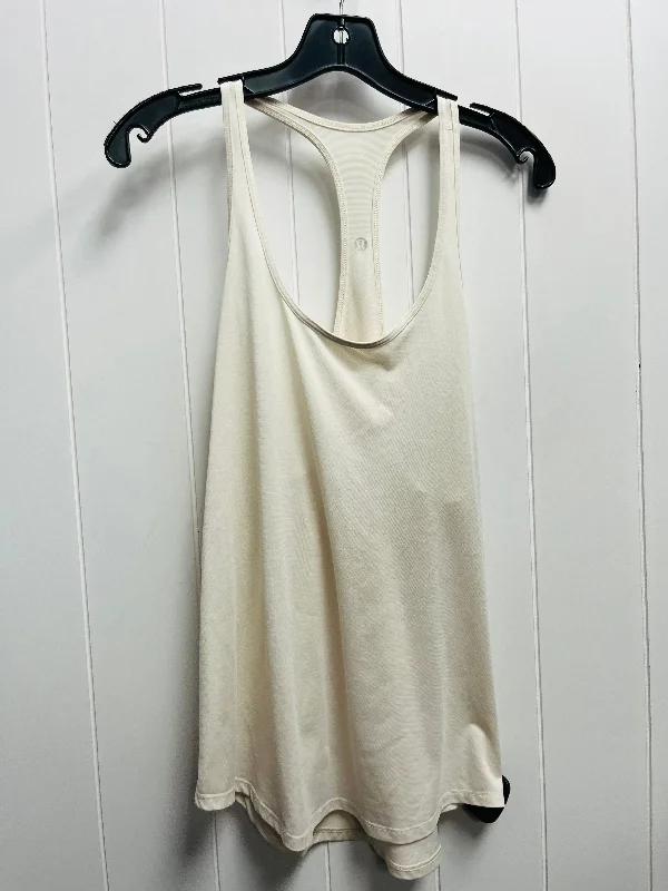 Supportive Yoga Tops for Poses -Athletic Tank Top By Lululemon In Cream, Size: L