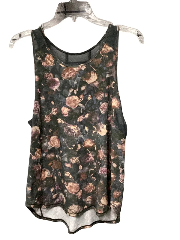 Women's Yoga Tops with High Stretch -Athletic Tank Top By Lululemon In Floral Print, Size: M Women's Yoga Tops with High Stretch -Athletic Tank Top By Lululemon In Floral Print, Size: M