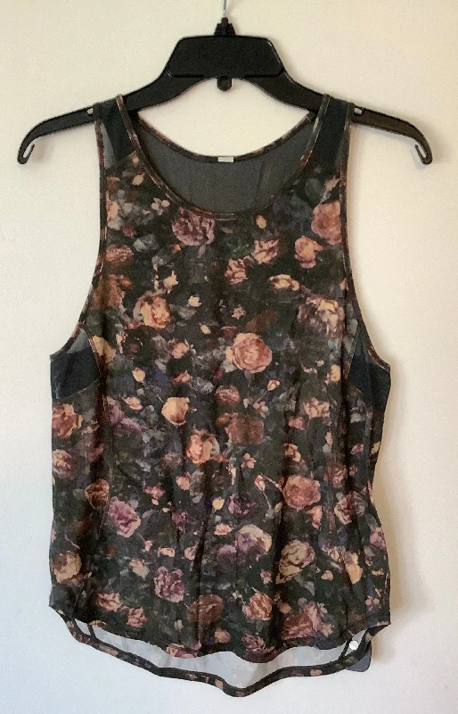 Performance Yoga Tops for Relaxation -Athletic Tank Top By Lululemon In Floral Print, Size: S Performance Yoga Tops for Relaxation -Athletic Tank Top By Lululemon In Floral Print, Size: S