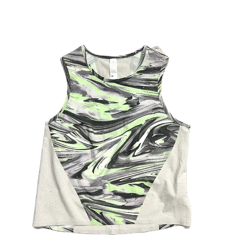 Yoga Tops for Supportive Fit -Athletic Tank Top By Lululemon In Green & Grey, Size: 6