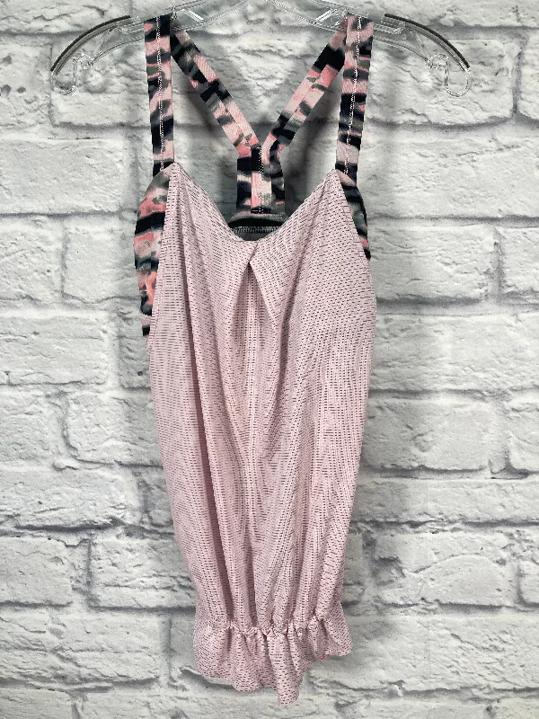 Yoga Tops for Comfort During Intense Workouts -Athletic Tank Top By Lululemon In Green & Pink, Size: S