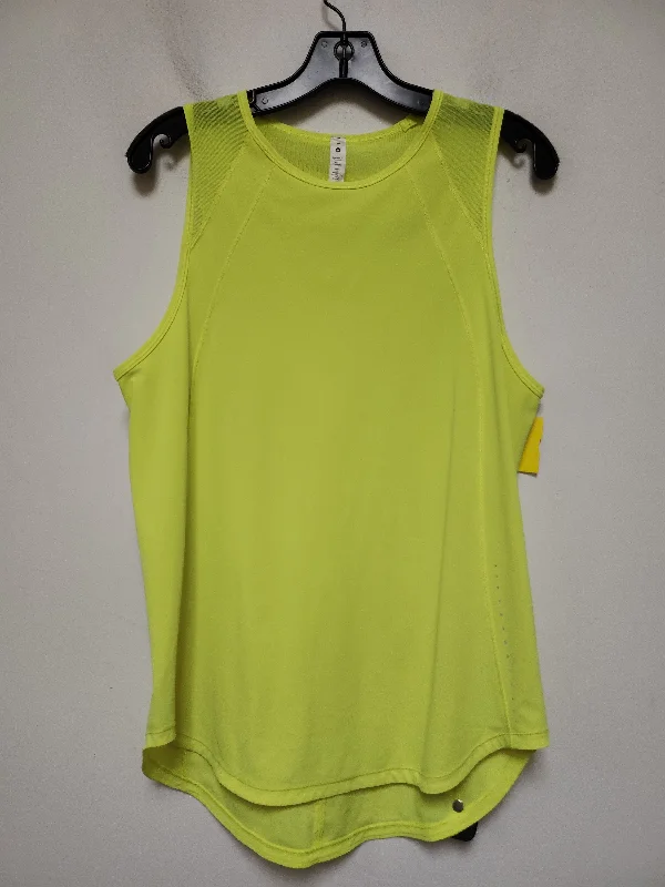 Yoga Tops with Breathable Mesh -Athletic Tank Top By Lululemon In Green, Size: 10
