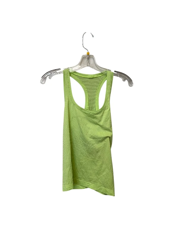 Yoga Tops with Breathable Mesh -Athletic Tank Top By Lululemon In Green, Size: S